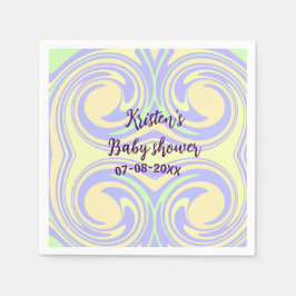 Guardanapo De Papel Chá de fraldas verde roxo de boho marble moderno