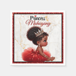 Guardanapo De Papel Chá de fraldas Vermelho da Princesa Africana