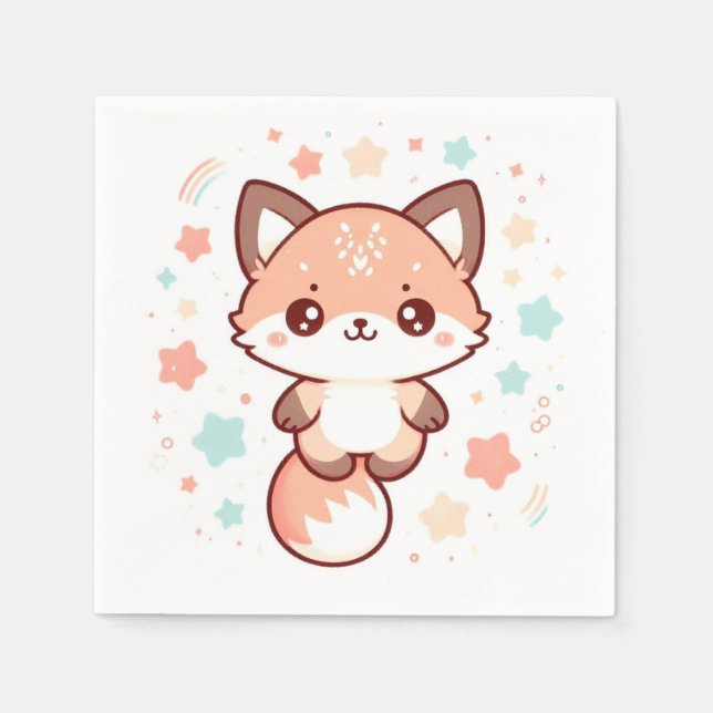 Guardanapo De Papel Chá de fraldas Whimsic Fantasy Fox (Frente)