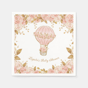 Guardanapo De Papel Chá de fraldas Whimsic Hot Air Balloon Girl