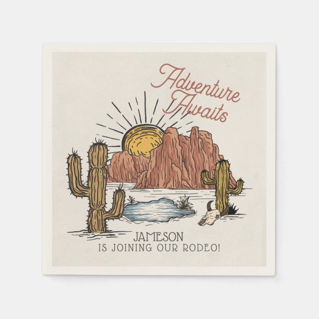 Guardanapo De Papel Chá de fraldas Wild West Rodeo (Frente)