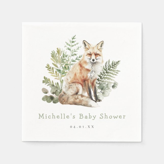 Guardanapo De Papel Chá de fraldas Woodcolor Woodland Fox (Frente)