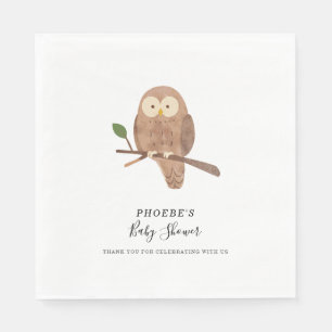 Guardanapo De Papel chá de fraldas Woodland Forest Creature Night Owe