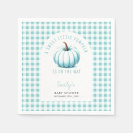 Guardanapo De Papel Chá de fraldas Xadrez Pumpkin Blue Gingham