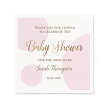 Chá de menina branca e rosa-Blush personalizado