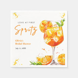 Guardanapo De Papel Chá de Noiva Amor ao Primeiro Spritz Laranja Cockt