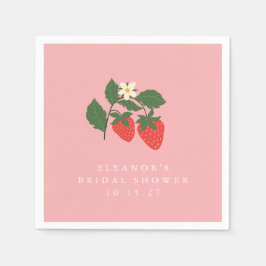 Guardanapo De Papel Chá de Noiva Boho de Morango Rosa Vintage Personal