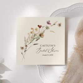 Guardanapo De Papel Chá de Noiva Boho Outono com Flores Silvestres