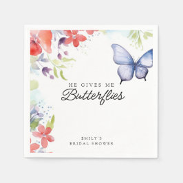 Guardanapo De Papel Chá de Noiva Borboletas no Estômago