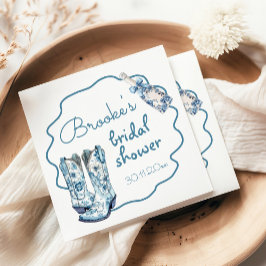 Guardanapo De Papel Chá de Noiva Botas Chinoiserie e Brilho