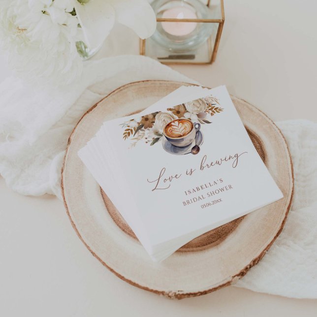 Guardanapo De Papel Chá de Noiva Café Amor Estar a Fermentar (Criador carregado)