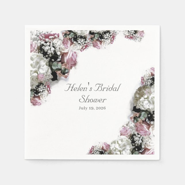 Guardanapo De Papel Chá de Noiva Católico Elegante (Frente)