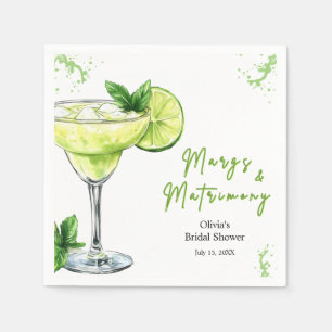 Guardanapo De Papel Chá de Noiva Cocktail Margs e Matrimônio