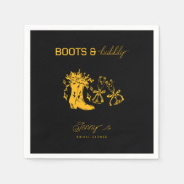 Guardanapo De Papel Chá de Noiva com Botas e Espumante