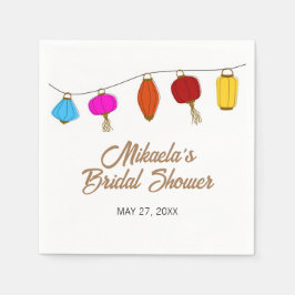 Guardanapo De Papel Chá de Noiva com Lanternas Chinesas