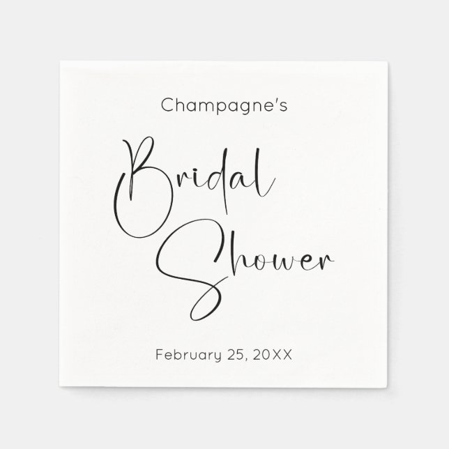 Guardanapo De Papel Chá de Noiva com Letra Moderna (Frente)