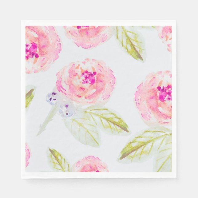 Guardanapo De Papel Chá de Noiva com Tema de Jardim Francês (Frente)