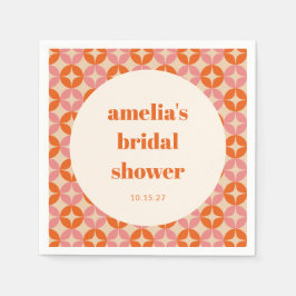 Guardanapo De Papel Chá de Noiva Customizado Moderno de Meados do Sécu