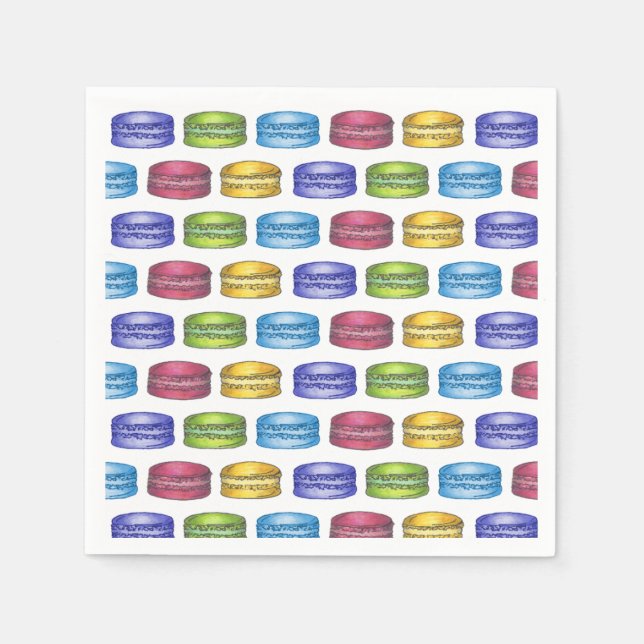 Guardanapo De Papel Chá de Noiva de Bolo Macaron Frances Pastelaria (Frente)