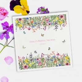 Guardanapo De Papel Chá de Noiva de Flores Silvestres & Borboletas de 