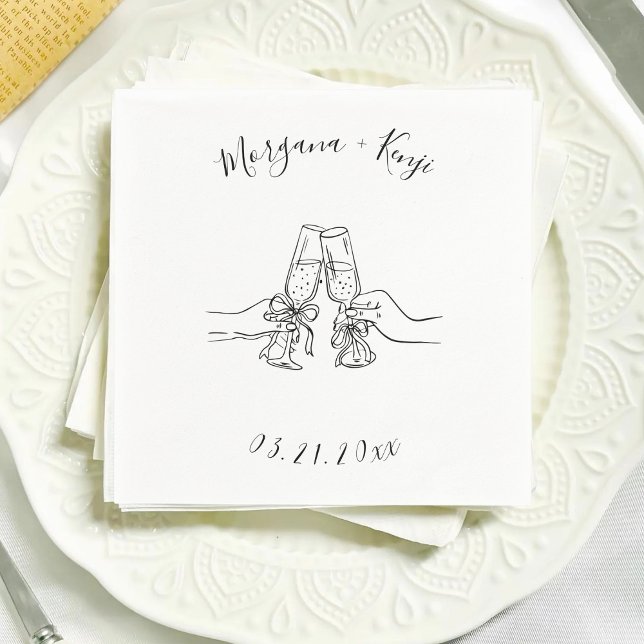 Guardanapo De Papel Chá de Noiva de Noivado de Casamento Personalizado (Criador carregado)