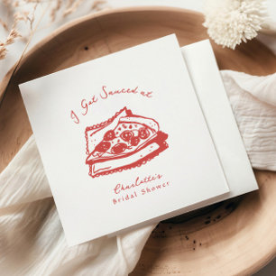 Guardanapo De Papel Chá de Noiva de Pizza Funky 'Eu Fui Molhado'