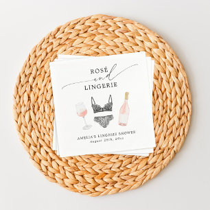 Guardanapo De Papel Chá de Noiva de Rosé e Lingerie