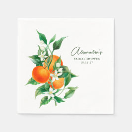 Guardanapo De Papel Chá de Noiva de Verão com Flor de Laranjeira em Aq