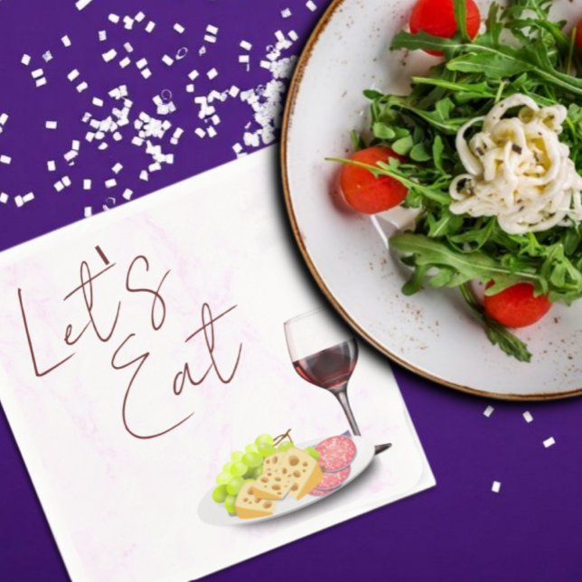 Guardanapo De Papel Chá de Noiva de Vinho e Charcutaria (Criador carregado)