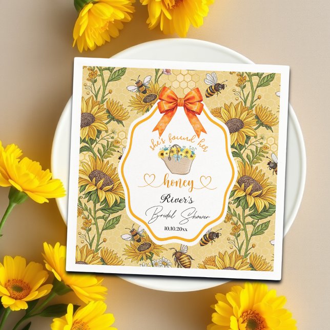 Guardanapo De Papel Chá de Noiva Dela Encontrou Seu Mel  (Criador carregado)