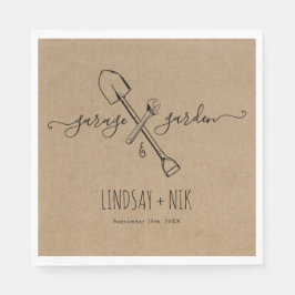 Guardanapo De Papel Chá de Noiva e do Casal de Garagem e Jardim