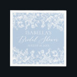 Guardanapo De Papel Chá de Noiva Elegante com Flor Silvestre em Azul P<br><div class="desc">Dê um toque de elegância ao seu chá de panela com nossos Guardanapos para Chá de Panela Elegante em Azul Poenta com Flores Silvestres. Esses guardanapos sofisticados apresentam um deslumbrante design de flores silvestres em uma cor azul poenta suave e refinada, adicionando um elemento chique e atemporal à sua celebração....</div>