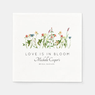 Guardanapo De Papel Chá de Noiva Elegante com Flores Silvestres