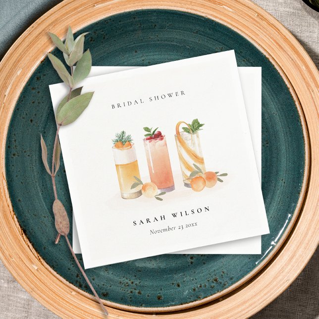 Guardanapo De Papel Chá de Noiva Elegante Frutas Cítricas (Criador carregado)