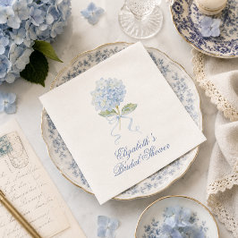 Guardanapo De Papel Chá de Noiva Elegante Hortênsia Azul