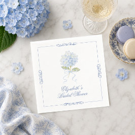 Guardanapo De Papel Chá de Noiva Elegante Hortênsia Azul