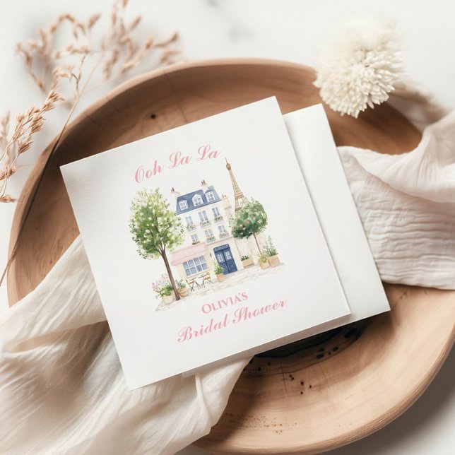 Guardanapo De Papel Chá de Noiva em Paris Café Parisiense (Criador carregado)