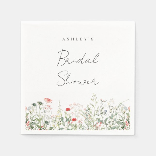 Guardanapo De Papel Chá de Noiva Flor Silvestre (Frente)