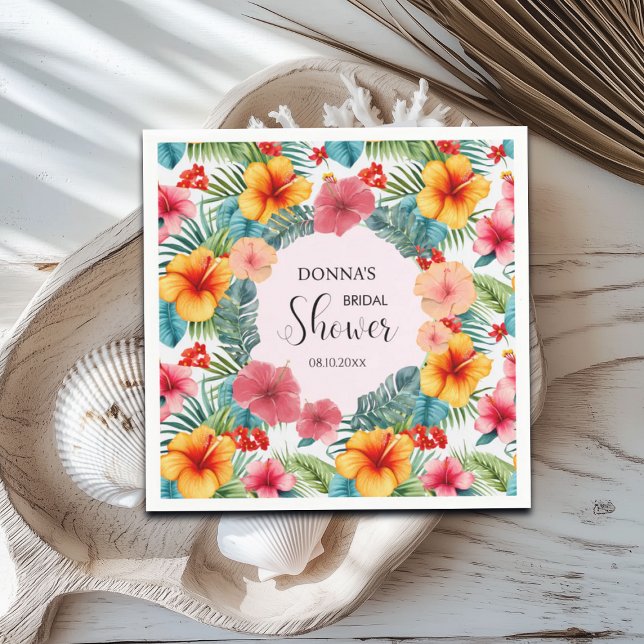 Guardanapo De Papel Chá de Noiva Floral Exótico Havaiano (Criador carregado)