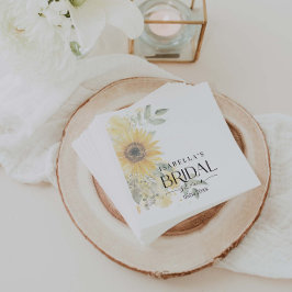 Guardanapo De Papel Chá de Noiva Floral Moderno de Girassol