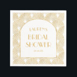 Guardanapo De Papel Chá de Noiva Geométrico Dourado Elegante Art Déco<br><div class="desc">Estes são Guardanapos de Papel para Chá de Noiva Geométrico Branco Dourado Elegante Art Déco!</div>