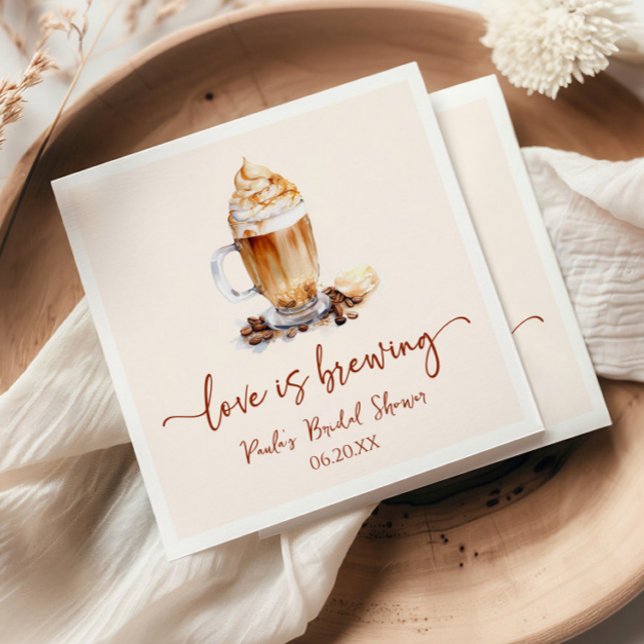 Guardanapo De Papel Chá de Noiva Grãos de Café Love Is Brewing (Criador carregado)