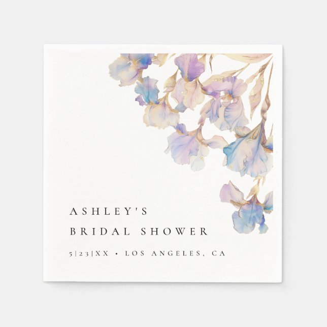 Guardanapo De Papel Chá de Noiva Íris Elegante (Frente)