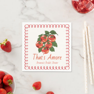 Guardanapo De Papel Chá de Noiva Italiano Tomate Vermelho That's Amore