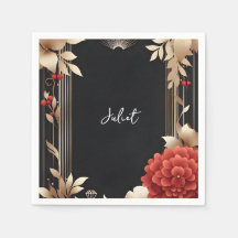 Chá de Noiva Jardim Diamante Vermelho Preto e Dour