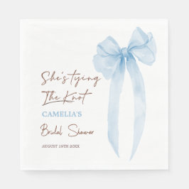 Guardanapo De Papel Chá de Noiva Laço Azul Ela Está Casando