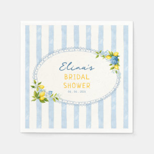 Guardanapo De Papel Chá de noiva limão azul hydrangea La dolce vita 