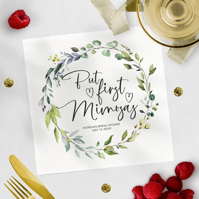 Guardanapo De Papel Chá de Noiva Mas Primeiro Mimosas (Criador carregado)