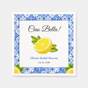Guardanapo De Papel Chá de Noiva Mediterrâneo Italiano Ciao Bella