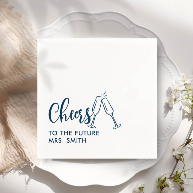 Guardanapo De Papel Chá de Noiva Moderno Senhora Futuro Cinza (Criador carregado)